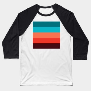 Preppy Pattern Bohemian Chic Turquoise Orange Terracotta  Stripes Baseball T-Shirt